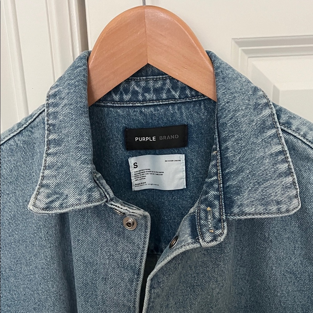 Purple Brand Denim Short Sleeve Button-Up Shirt - Picture 2 of 5